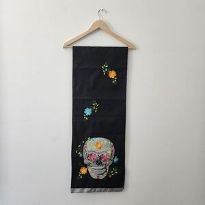 Dia De Los Muertos Handmade Floral Skull Table Runner